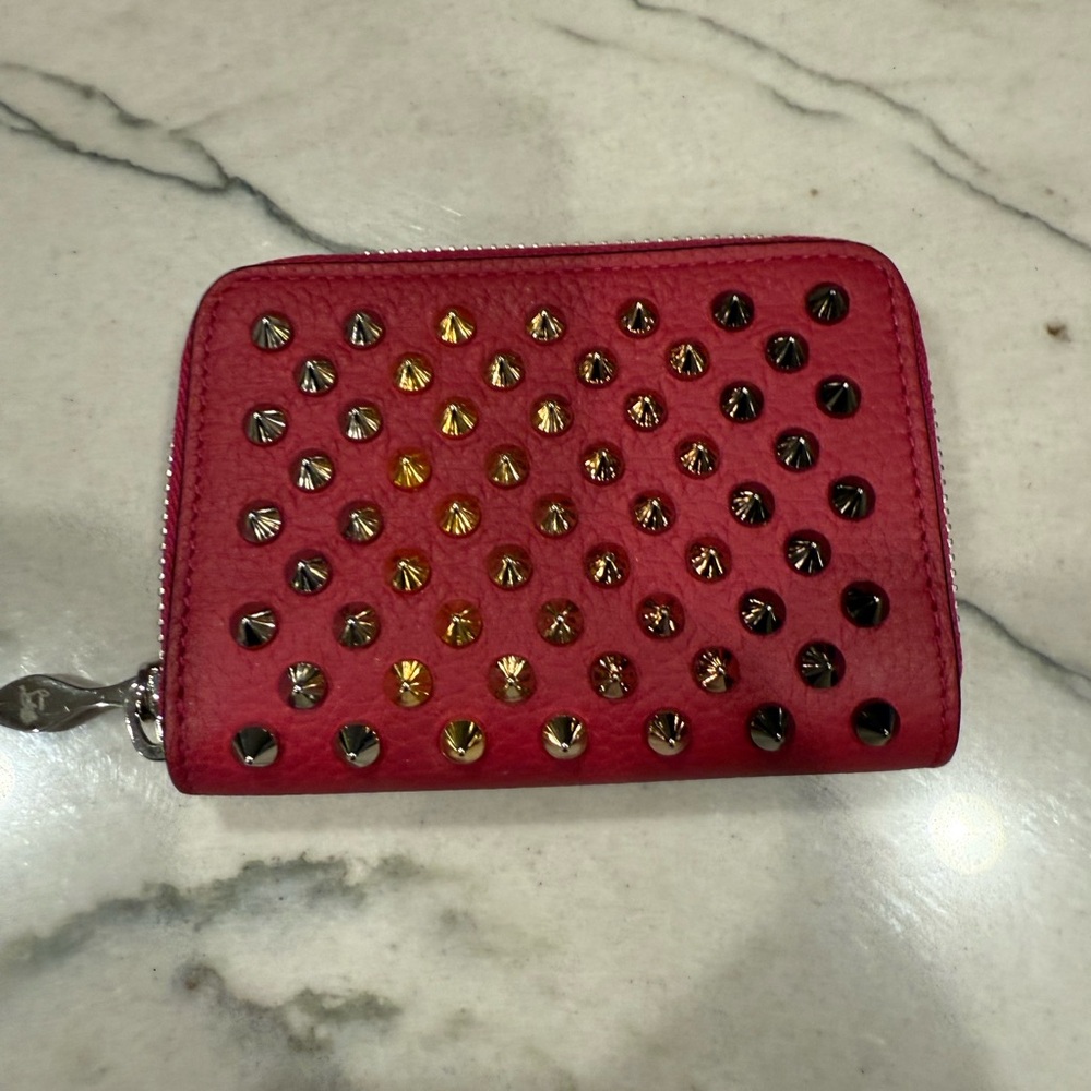 Christian louboutin spike panettone coin purse pink and red - Picture 6 of 16